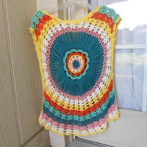 Multi-Colored Crochet Sweater Top